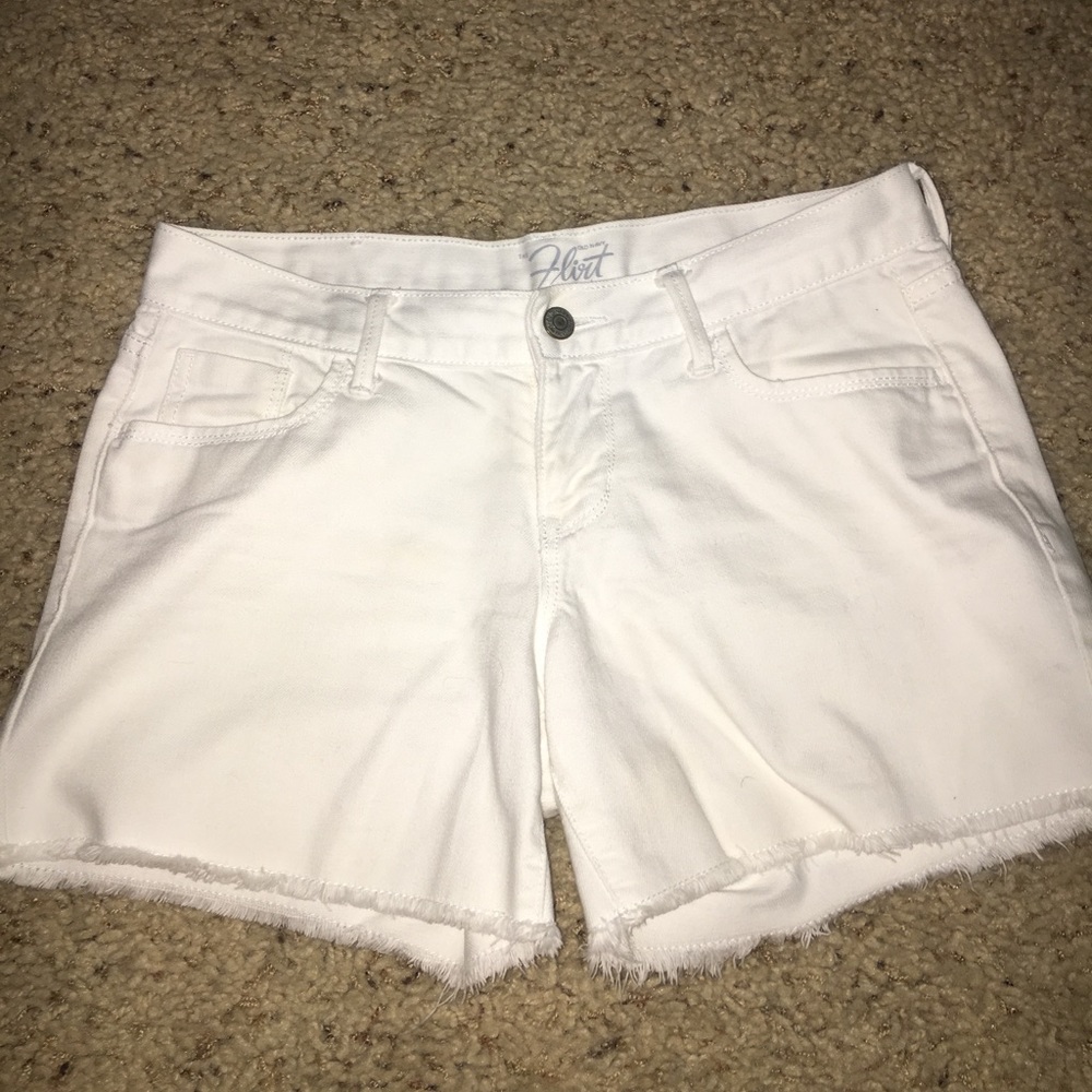 White jean shorts